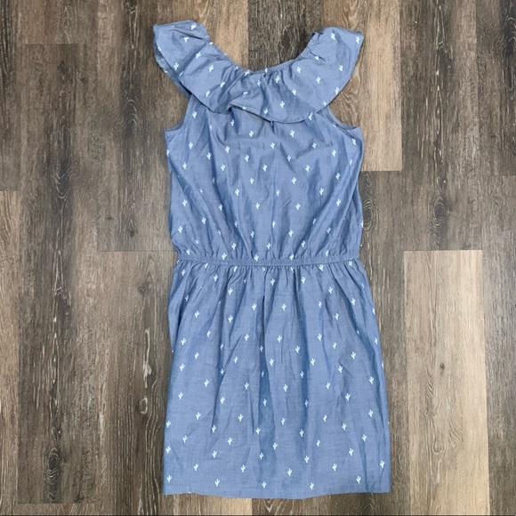 Wonder Nation Blue Denim Cactus Ruffle Dress Plus - Picture 5 of 7